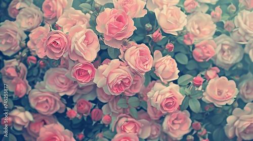 A background filled with lovely pink roses