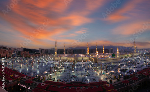 The Prophet's Mosque (Al-Masjid an-Nabawi). In the second (after Mecca) most holy place of Muslims. According to tradition, it was built in 622 by the Prophet photo