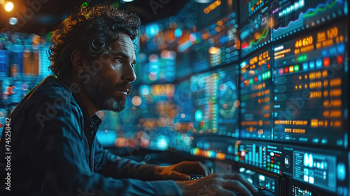 Man Working on Computer Screen
