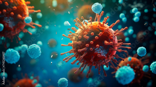 Digital illustration of Herpes Simplex Virus photo