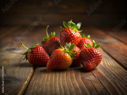 Strawberries on wooden background