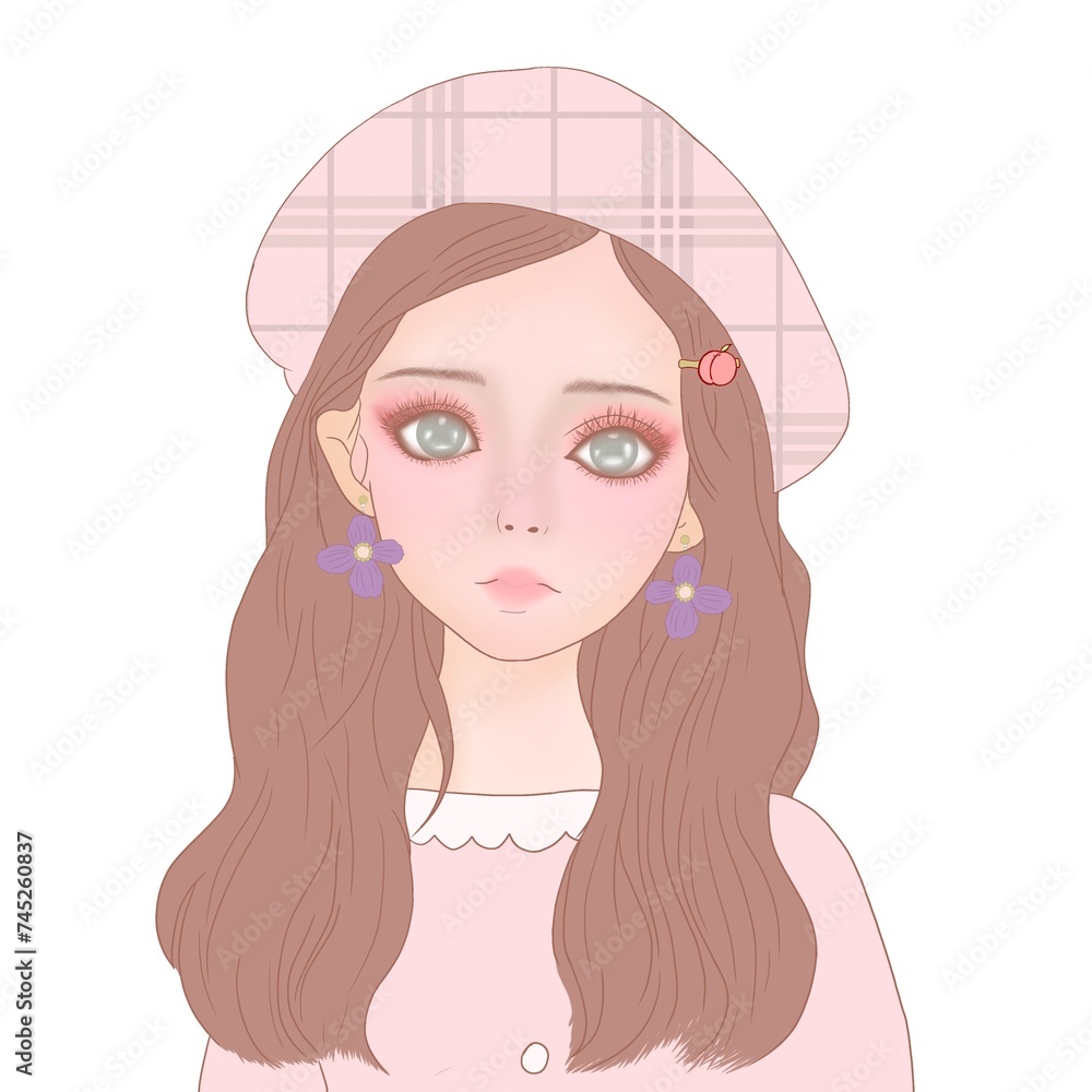 portrait of a peach hair girl portrait of a peach hair girl
