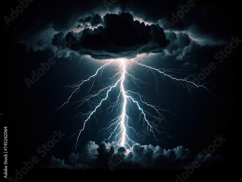 Thunder strike on night background