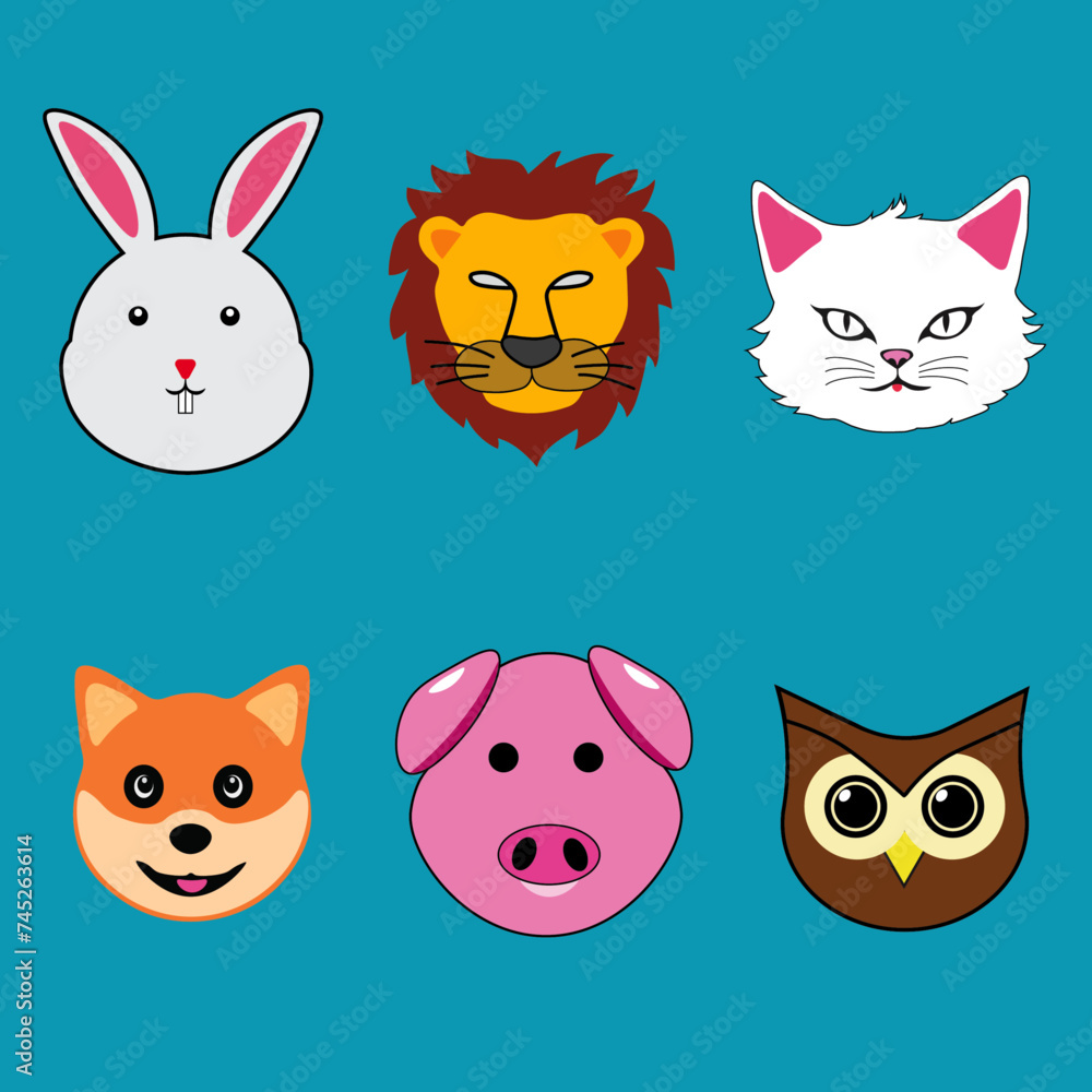 Fototapeta premium set of funny animals