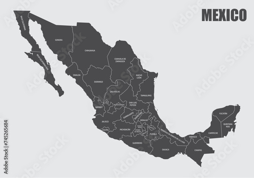 Mexico states map