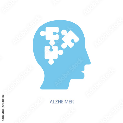 alzheimer concept line icon. Simple element illustration.alzheimer concept outline symbol design.