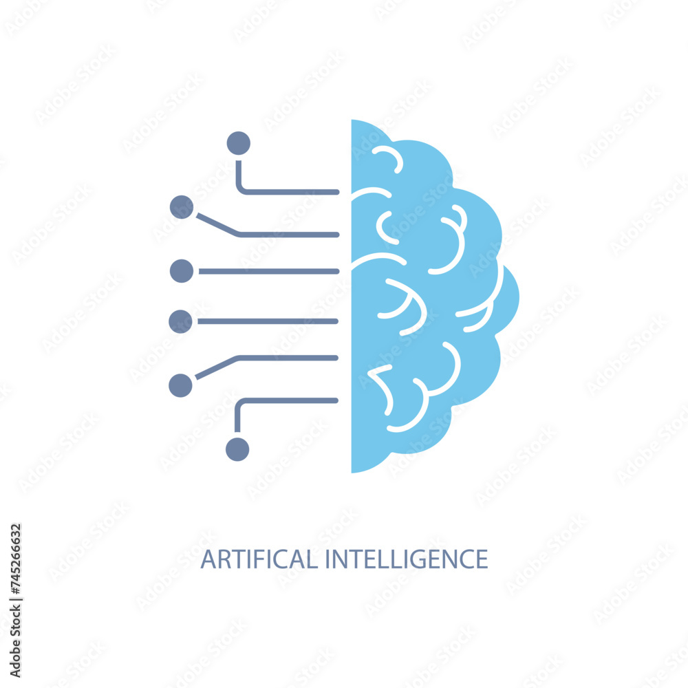 artifical intelligence concept line icon. Simple element illustration.artifical intelligence concept outline symbol design. artifical intelligence concept line icon. Simple element illustration.artifical intelligence concept outline symbol design.