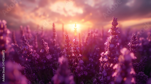 Fields of lavender swaying in the breeze, perfuming the air with their delicate fragrance.