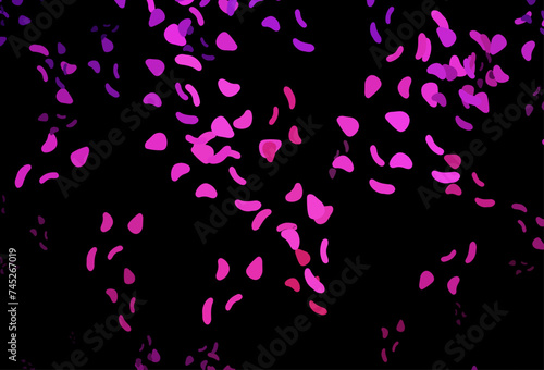 Dark Pink vector pattern with chaotic shapes.