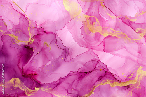 Luxurious pink and gold marble ink texture for elegant backgrounds