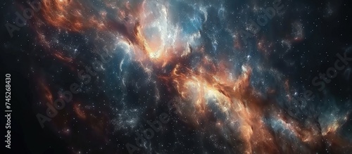 Beautiful nebula and galaxies in space. Abstract futuristic cosmos background. generative AI image