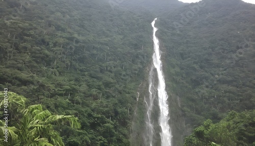 Waterfall from mountain in tropicana