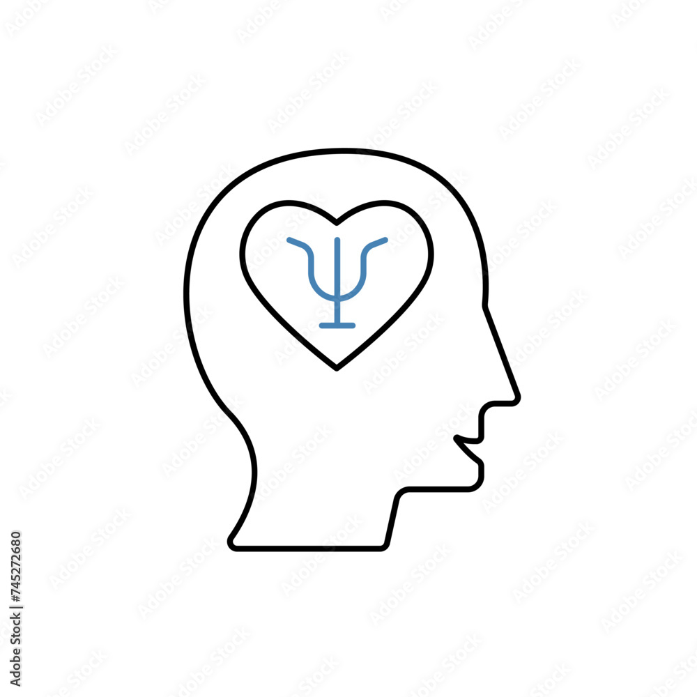 psychology concept line icon. Simple element illustration.psychology concept outline symbol design. psychology concept line icon. Simple element illustration.psychology concept outline symbol design.