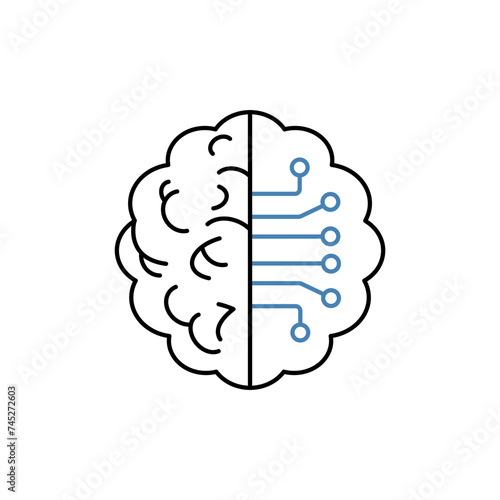 intellegence concept line icon. Simple element illustration.intellegence concept outline symbol design.