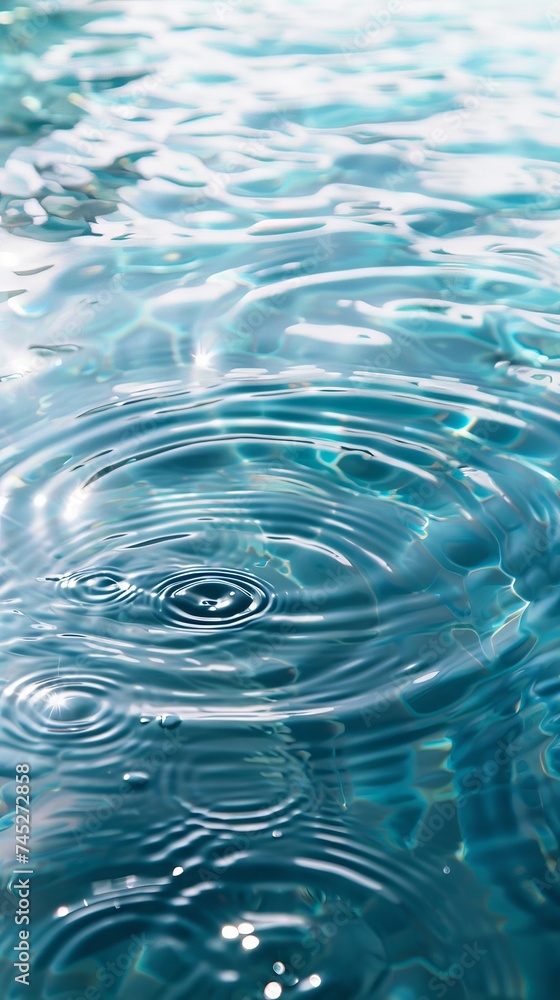 Tranquil water drop and ripples morning light copyspace Tranquil water drop and ripples morning light copyspace