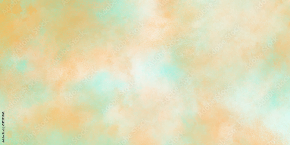 Abstract watercolor background. Multiple Color Design. Abstract colorful and soft sweet grunge texture background with green orange or yellow colors. brush painted abstract watercolor background.