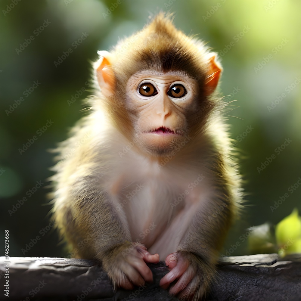 Obraz premium A cute little monkey