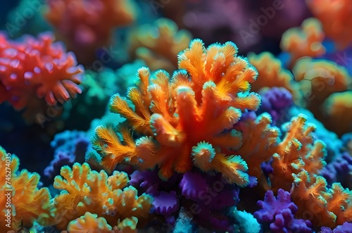 colorful amazing coral reef background © maxnyc