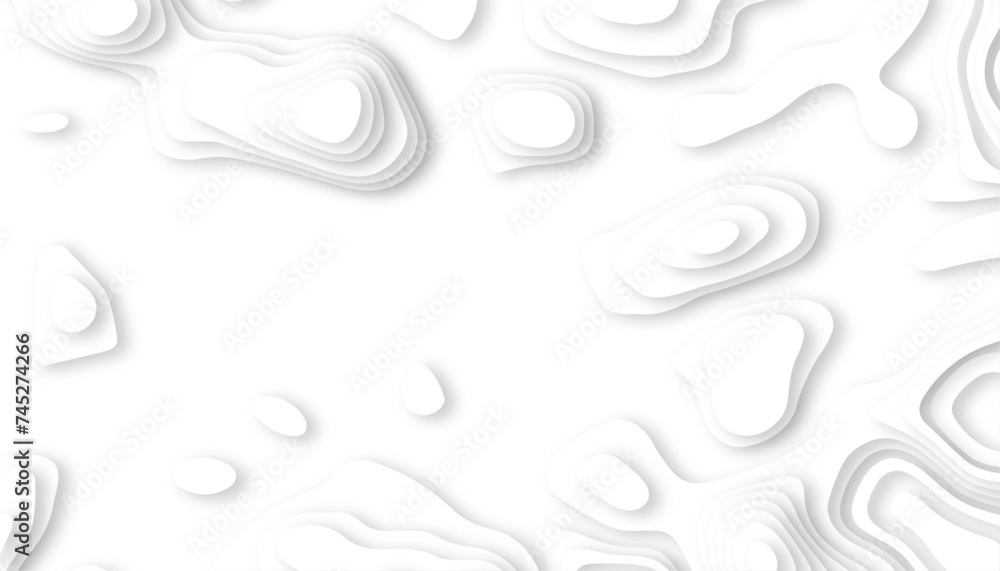 Paper cut topography background. Topographic relief map. Origami paper art. White color holes and mountains papercut art. Vector card illustration and origami smooth geometric shapes. Paper cut topography background. Topographic relief map. Origami paper art. White color holes and mountains papercut art. Vector card illustration and origami smooth geometric shapes.