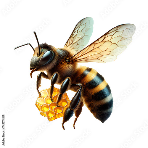 3D Bees isolated on a white background