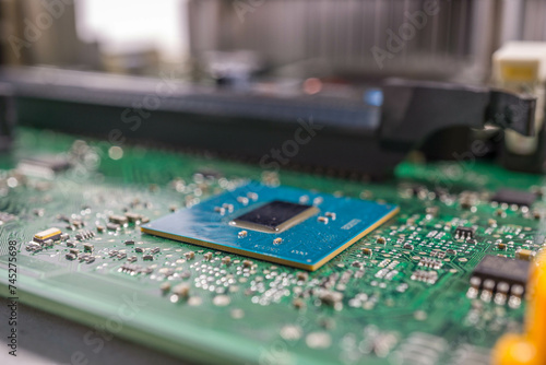close up of semiconductor circuit board photo