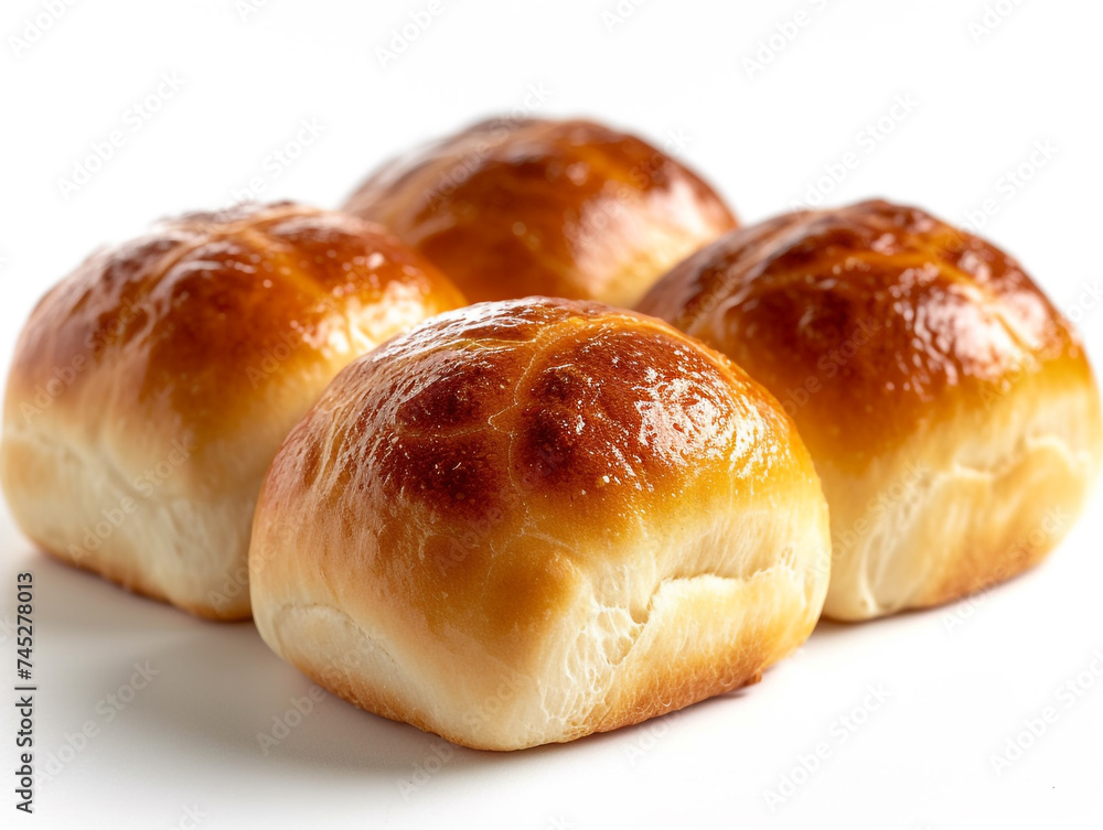 Dinner rolls bun isolated on white background in minimalist style. Dinner rolls bun isolated on white background in minimalist style.