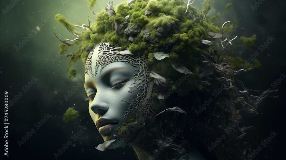 Artistic image of mother earth. World environment and mother earth day concept - obrazy, fototapety, plakaty 