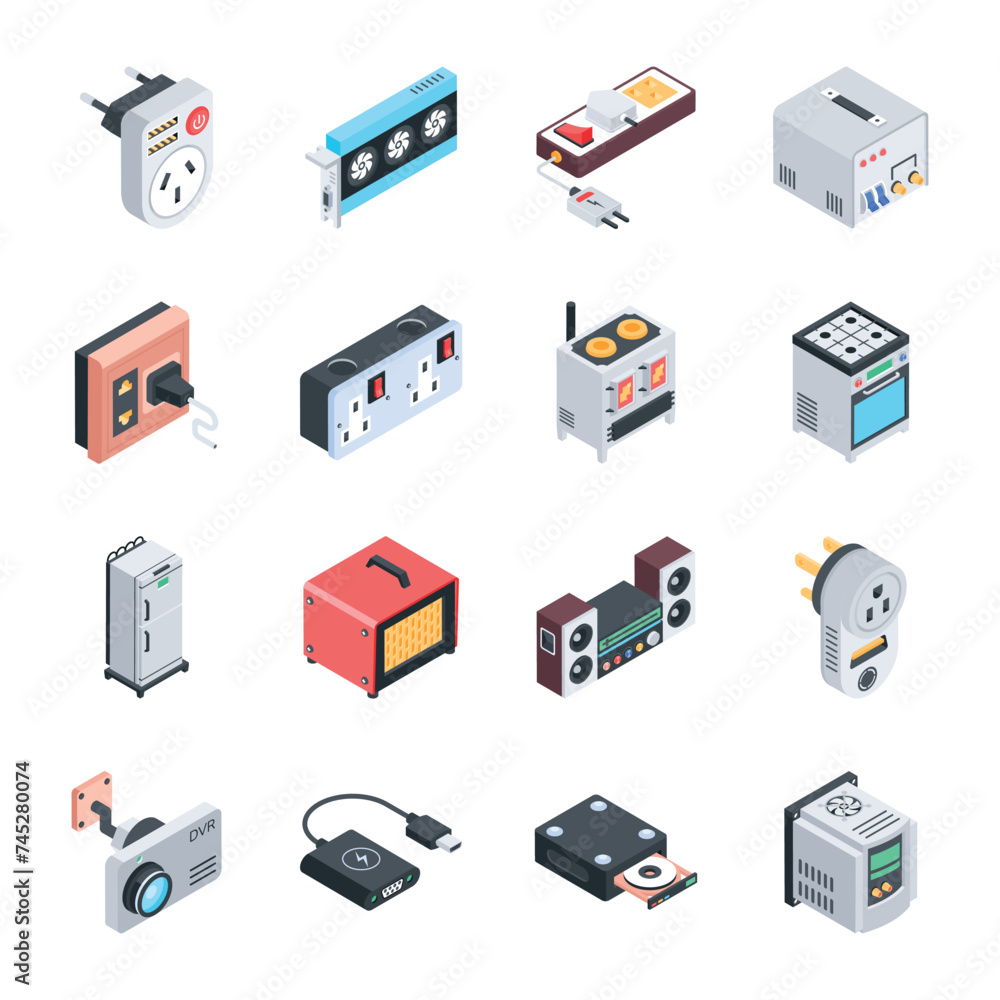 Household Gadgets and Devices Isometric Icons
Household Gadgets and Devices Isometric Icons