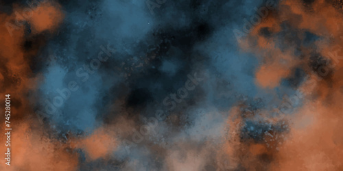 abstract dark grunge background. Abstract yellow, blue background: fiery yellow, burnt orange, copper red, brown, gray, and black Colorful layers of blurred glow texture with scratched muddy surface.