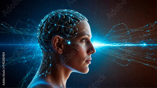 New technology, mind power control by thought. Telepathic communication, communications through the mind