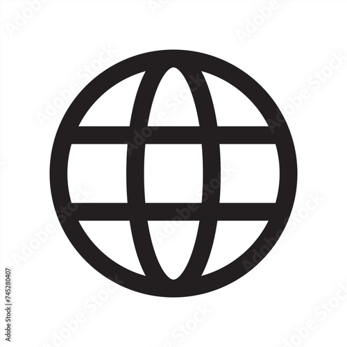 World globe vector icon. Language change mobile app and web site interface element