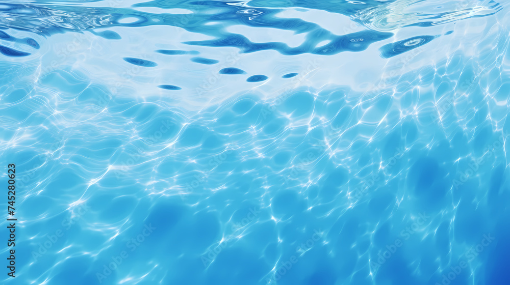 blue water in pool background