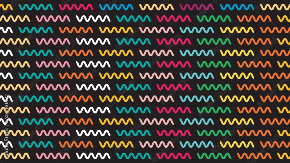 Waves zig-zag colorful background neon light pattern can be used on the wall as a wallpaper backdrop or fabric design Waves zig-zag colorful background neon light pattern can be used on the wall as a wallpaper backdrop or fabric design