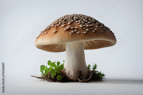 realistic mushrooms on a white background 