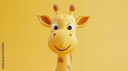giraffe cartoon character isolated with copy space