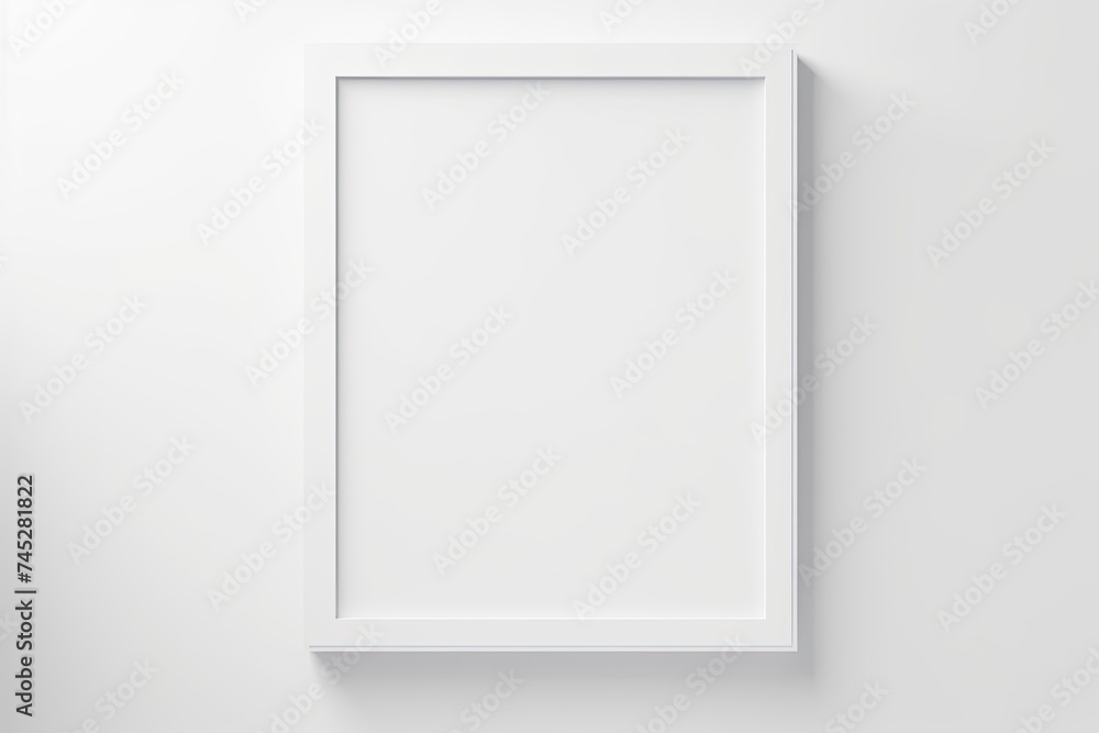 White Frame Picture Mockup on Minimalist Wall with Window Light and Shadow - Isolated Empty Board White Frame Picture Mockup on Minimalist Wall with Window Light and Shadow - Isolated Empty Board