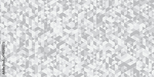  Abstract geometric white and gray background seamless mosaic and low polygon triangle texture wallpaper. Triangle shape retro wall grid pattern geometric ornament tile vector square element.