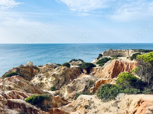 Rocky ocean coast  cliffs at the ocean