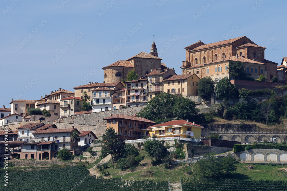 piedmontese village La Morra on top of a hill