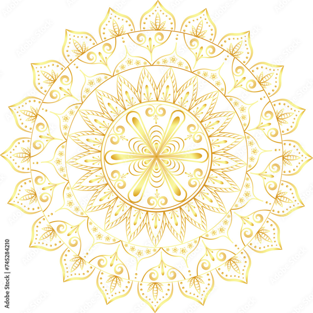 Decorative Luxury Gold Mandala Design ornamental illustration Ramadan Kareem Islamic