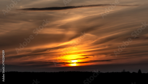 Sunset and soft clouds © Evaldas