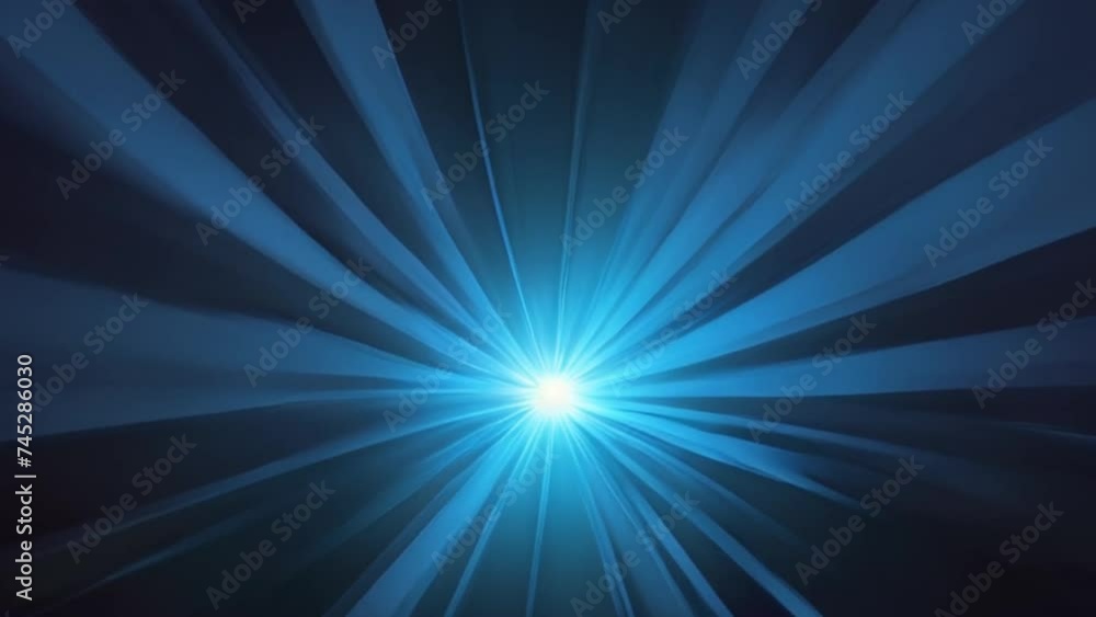 Video, abstract background. Blue neon rays made of lines shine from the center. AI generative. Video, abstract background. Blue neon rays made of lines shine from the center. AI generative.