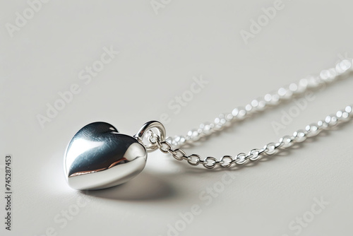 Silver Heart Pendant on Silver Chain