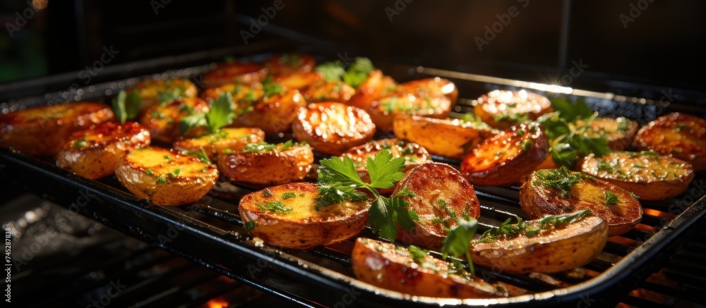 Hot, roasted potatoes Hot, roasted potatoes
