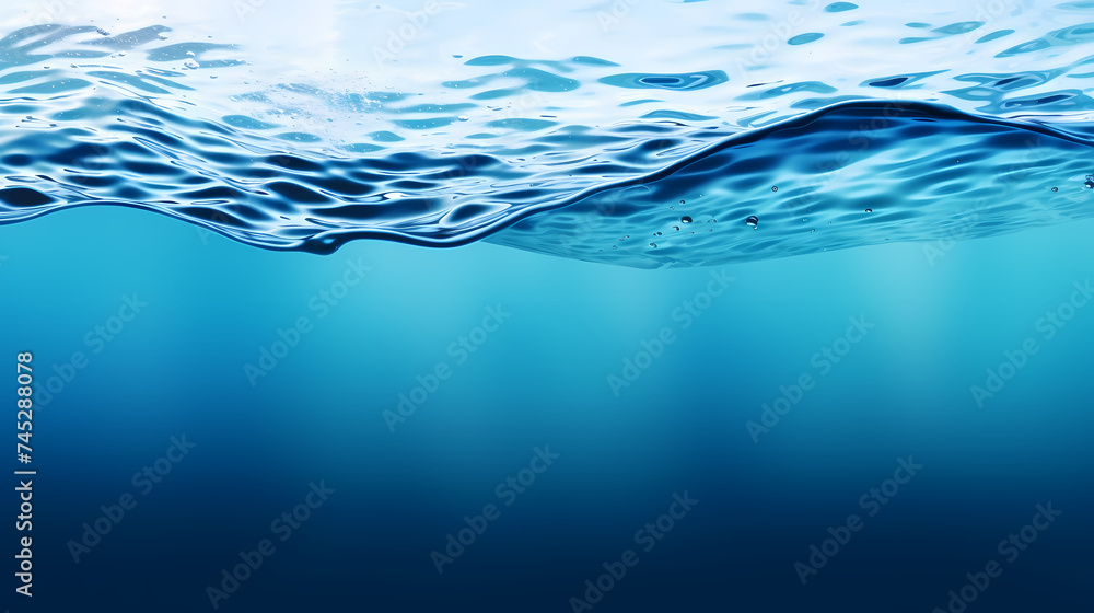 Obraz premium Abstract blue water wave texture background