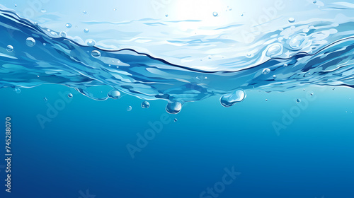 Abstract blue water wave texture background