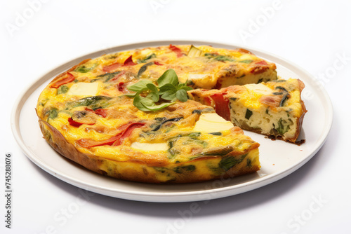 Quiche With a Slice Cut Out