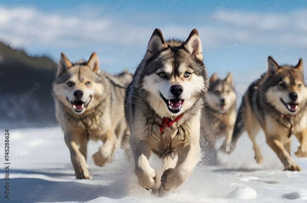 siberian husky in the snow.generative ai siberian husky in the snow.generative ai