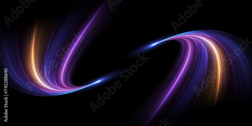 Modern abstract high-speed light trials effect. Speed movement background. Futuristic digital technology concept, big data, network connection, communication. Velocity pattern for banner. Vector EPS10