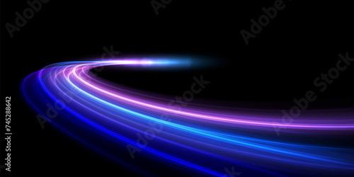 Modern abstract high-speed light trials effect. Speed movement background. Futuristic digital technology concept, big data, network connection, communication. Velocity pattern for banner. Vector EPS10